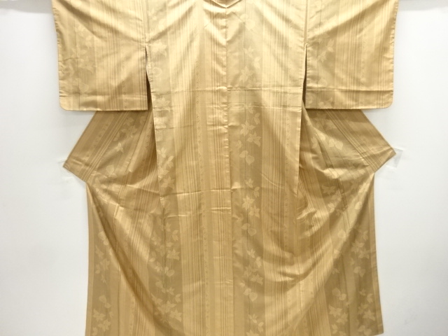JAPANESE KIMONO / UNUSED DORO OSHIMA TSUMUGI (7 maruki) / WOVEN FLOWER 